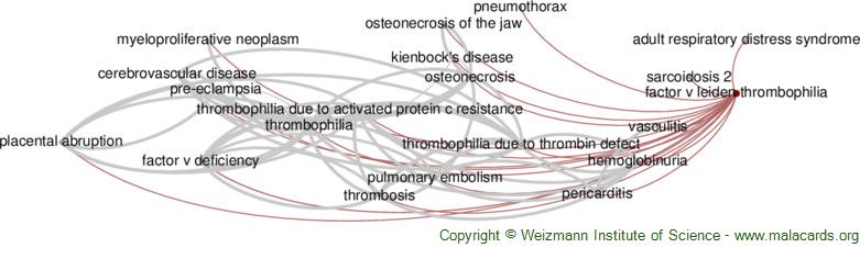 Diseases related to Factor V Leiden Thrombophilia