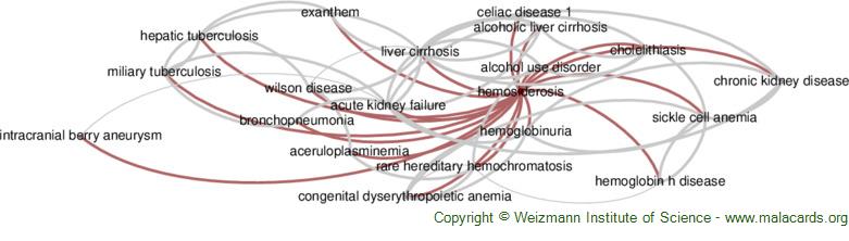 Diseases related to Hemosiderosis