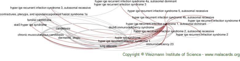 Diseases related to Hyper-Ige Recurrent Infection Syndrome 1, Autosomal Dominant
