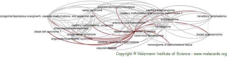 Diseases related to Klippel-Trenaunay-Weber Syndrome