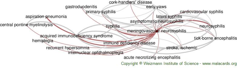 Diseases related to Meningovascular Neurosyphilis