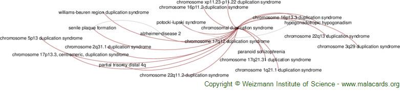 Diseases related to Chromosomal Duplication Syndrome