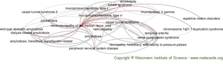 Diseases related to Mononeuropathy of the Median Nerve, Mild