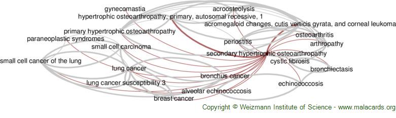 Diseases related to Secondary Hypertrophic Osteoarthropathy