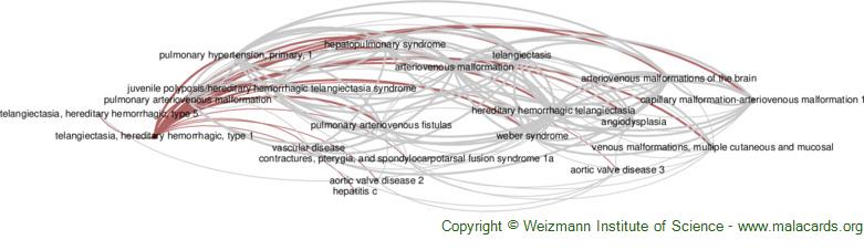 Diseases related to Telangiectasia, Hereditary Hemorrhagic, Type 1